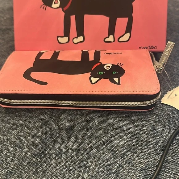 New in box Marc Tetro Metro cat pink and black wallet - Picture 9 of 10